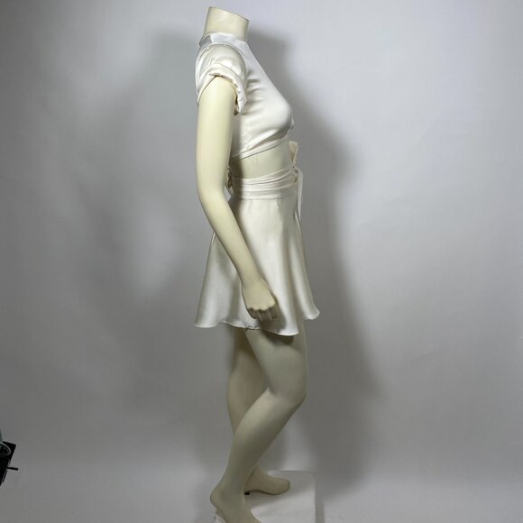 ORSEUND IRIS Ivory Satin Le Club Top + Mini Ballerina Skirt SET - Picture 5 of 8